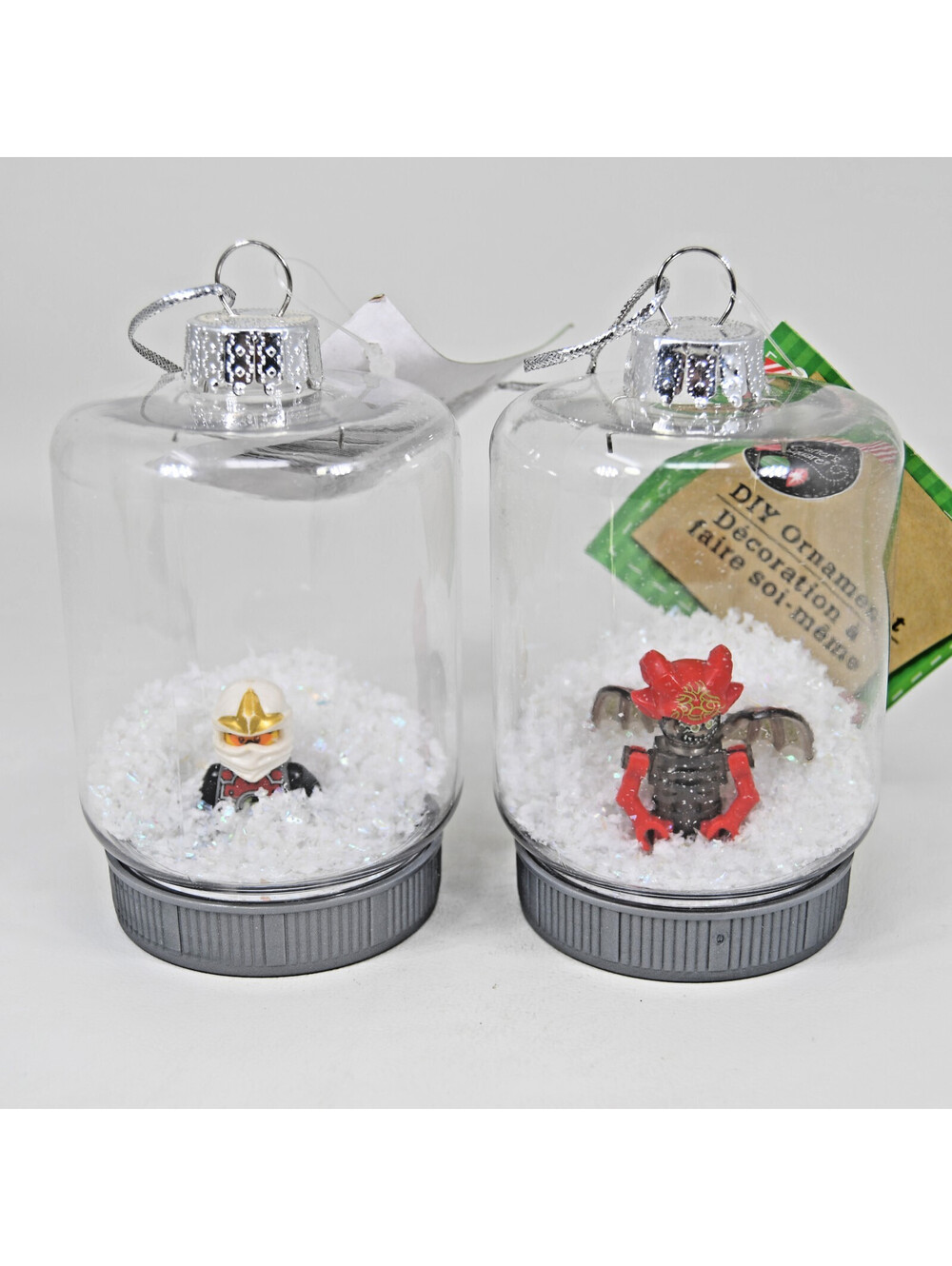 LEGO Minifigure DIY Snowglobe Christmas Ornament Set Ninjago Mayhem Ghostbusters